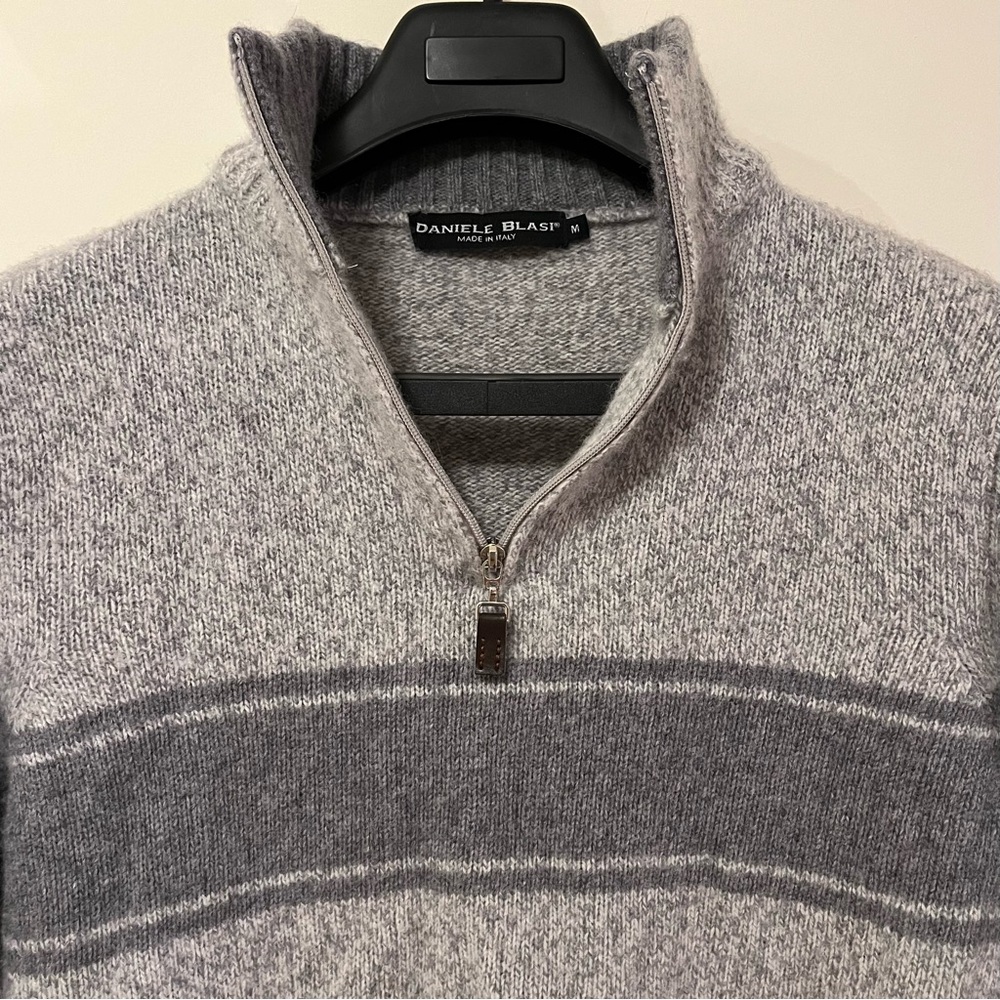 Daniele Blasi 1/4 Zip Sweater Made In Italy - Picture 2 of 6